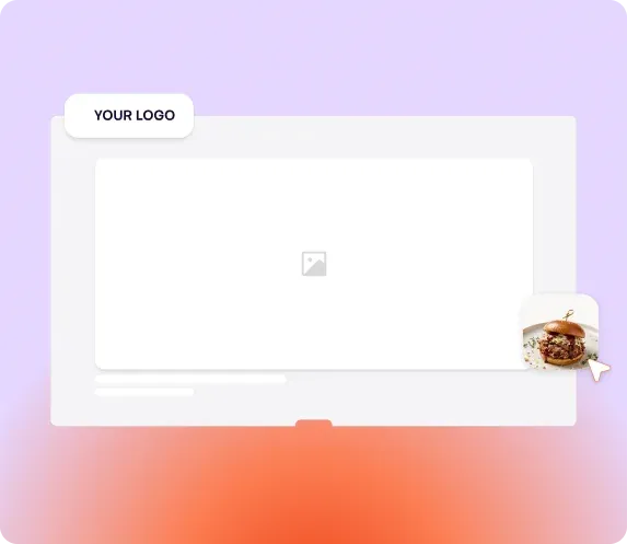 Ilustración del menú digital de un restaurante en un televisor con un dispositivo de streaming