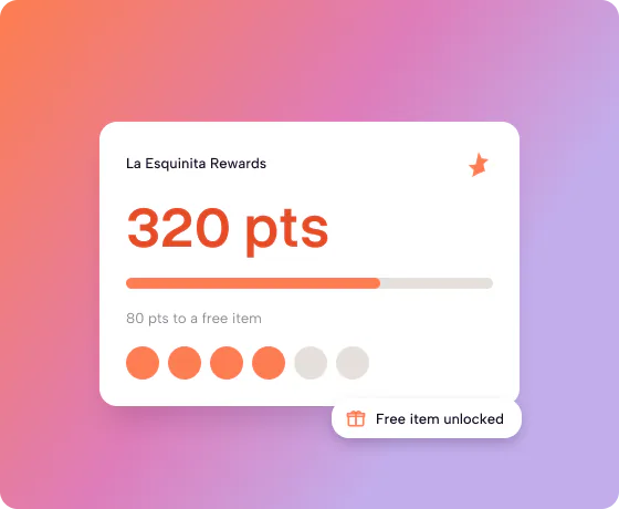 Eatsy Orders restaurant loyalty program, bilingual points and rewards